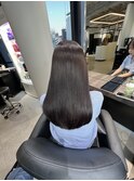 ミディアムロングヘア艶髪グレージュオリーブアッシュ髪質改善