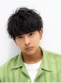 波巻きパーマメンズツイストスパイラルパーマツーブロック