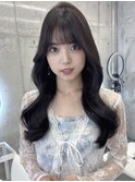 憧れ韓国くびれヘア/顔まわりカットレイヤーカット艶髪黒髪