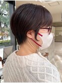 大人女性のナチュラルマッシュショート/ラベンダーブラウン