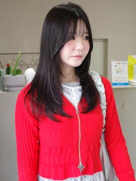 トナリ(tonari) 暗髪ラベンダー 顔周りレイヤー ロングヘア【鹿児島中央】