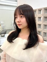 ヒュー 広島(HEW)&nbsp;フェイスレイヤー大人かわいいミディアムシースルーヘア20代30代