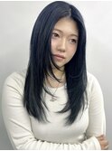 レイヤーカット/ミルクティーグレージュ/ダブルカラー/エクステ