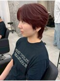 ショートヘア/ハンサムショート/デザインカット/レッドブラウン