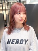 韓国ヘア顔周りレイヤー前髪カットダブルカラー_F10400
