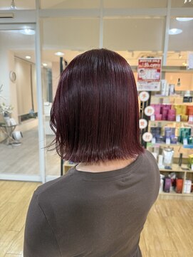 サラ 新宮店(SARA) レッドカラー/ワインレッド/ボブ