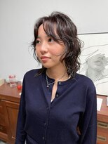 ヘアー アイス 御器所本店(HAIR ICI)&nbsp;カット＋ショートレイヤーボブパーマ＋暗髪透明感カラー