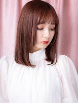 カバーヘア ブリス 志木南口駅前店(COVER HAIR bliss)&nbsp;ピンクベージュ大人ガーリー姫カット艶感ストレートX志木30代