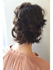 【Lepes】Trendウェーブパーマヘアアレンジ★ハーフアップボブ