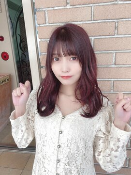 サロンドミルク 原宿(salon de MiLK) 【salon de MiLK 原宿】大人ウェーブ×レッドラベンダー