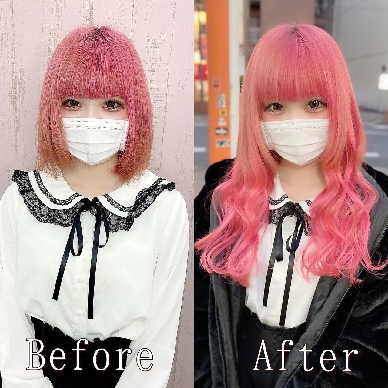 地雷ピンク#シールエクステ#ナチュラルピンク#ラフウェーブ#札幌