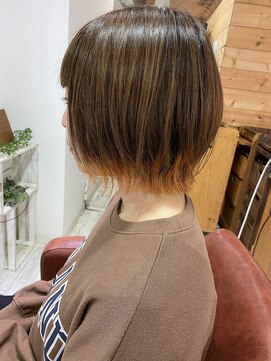 ビードロ 吉祥寺店(vi dro) 【お客様スタイル】インナーカラー×オレンジ×外ハネボブ