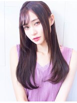 ルーヴル 西宮北口(Louvre)&nbsp;ピンクベージュ・シースルー前髪バング・レイヤーロング