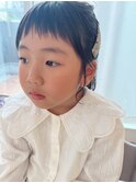 女の子ジグザグショートバング(^^)