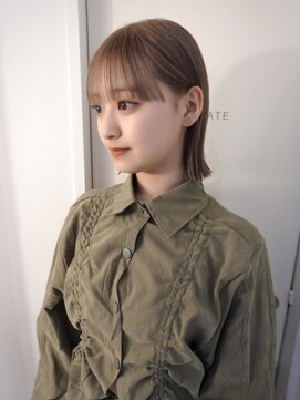 レコ 渋谷(LECO) ケアブリーチこっくりブラウン切りっぱなしヘア