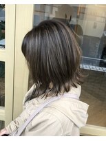 ノア 京都桂川(Noix)&nbsp;白髪ぼかしハイライトボブ