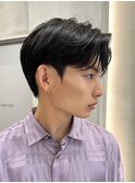 メンズセンターパートニュアンスパーマ毛流れ縮毛矯正刈り上げ