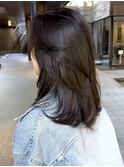 かきあげ前髪 ミディアムレイヤー レイヤーカット