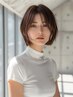  高濃度コラーゲン入りN.オーガニックカラー[根元]+カット+リペアTR   ￥6050