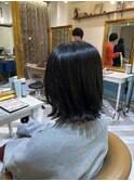 髪質改善縮毛矯正レイヤーカット顔周り前髪韓国ミニウルフ/池袋
