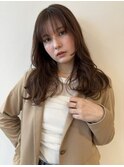 大人美人艶カラーベージュ小顔カット透明感レイヤーロング