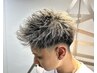 メンズカットメンズパーマ+金メッシュ（ハイライト）（パーマ全種可）