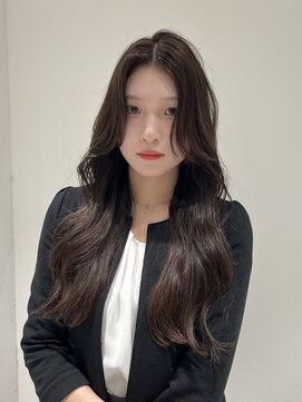 ヨーク(YOKE) ロングレイヤー韓国風巻きブリーチなしチョコレートブラウン