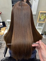 ファビ 渋谷(Fab)&nbsp;くびれヘア/暗めカラー/アプリコットオレンジ/縮毛矯正