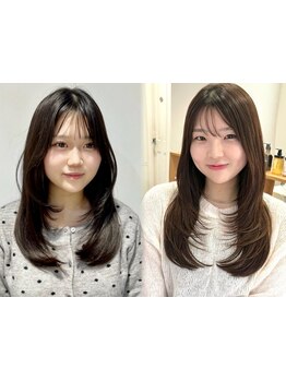 【垢抜けレイヤーカット】カット+カラー+acoteTR ￥8000/韓国風くびれヘア/ぱつんとボブ[二子玉川]