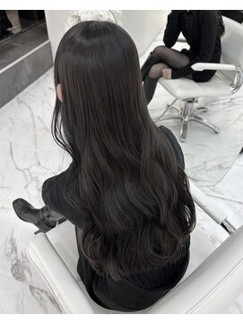 暗髪/グレージュ／透明感カラー/髪質改善/縮毛矯正