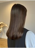ほんのりピンクブラウン・伸ばしかけヘア
