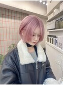 イメチェン/ピンクベージュ/アンブレラカラー/前髪/渋谷