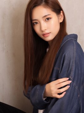 アッシュタカサキ(ash takasaki) 20代30代艶感ストレート♪髪質改善カラーチョコレートブラウン