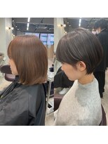 コワファーストナガサキシャンプーボーイ(COIFF1RST NAGASAKI SHAMPOO BOY)&nbsp;大人かわいいマッシュショートボブカーキグレージュ