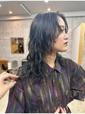 パーマ　ウルフ　レイヤー　ブルーブラック｜10代20代30代金沢