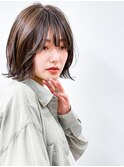 【長谷川】ゆるふわ外はねボブアッシュカラー
