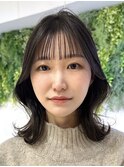 美髪カールグレージュ韓国レイヤーロングセミディ似合わせ前髪