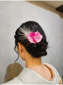 和装ヘアセット 上品シニヨン/結婚式/記念日/パーティー#1