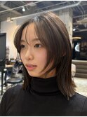 シースルーバング顔まわりカットボブ