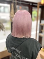 リッカ(RICCA)&nbsp;【ダブルカラー】ボブヘア×ピンクベージュ♪恵比寿/ブリーチ