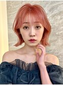 マロンベージュ/ボブ/顔周り/小顔/レイヤー/髪質改善/縮毛/池袋