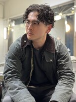 メリケンバーバーショップ フクオカ(MERICAN BARBERSHOP FUK)&nbsp;べリーショートダークアッシュニュアンスパーマ韓国マッシュ