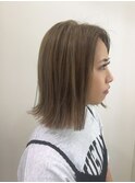 【ボブ】【外ハネ】【ハイライトカラー】