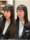 レイヤーカット　韓国ヘア　顔まわりカット
