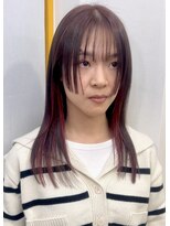 ヘアーサロンアンク(hair salon anc)&nbsp;イヤリングカラー姫レッド