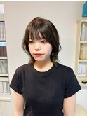 オリーブグレージュ×くびれボブ