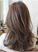  ミディアムレイヤー×白髪ぼかしカラー30代40代50代60代