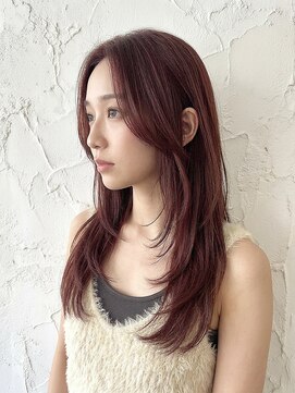 カバーヘア ブリス 戸田公園西口店(COVER HAIR bliss) 秋カラーブリーチなし韓国風ピンクヘア顔周りレイヤーp戸田公園