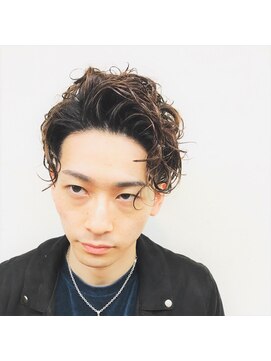 イナバ(Hair Life INABA) ワイルド系7:3アップバングマッシュパーマ