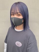 ヘアー アイス ルーチェ(HAIR ICI LUCE)&nbsp;パープルカラー　紫カラー　ネイビーカラー　ボブ　担当城倉